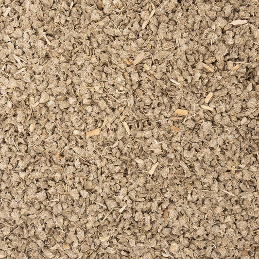 Close-up of Celluloc absorbent crumble made from sugarcane bagasse